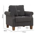 IMPERIAL 123 Seater Sofa-Grey - Image 6