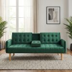 JULIAN 3 Seater Sofa Bed With Cup Holder-Green