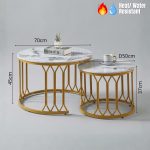 KINU D70cm Sintered Stone Nesting Coffee Table-Gold - Image 4