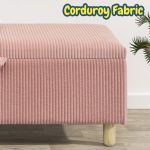 LAVEN 100cm Corduroy Fabric Storage Bench- 3 Colors - Image 2