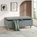 LAVEN 100cm Corduroy Fabric Storage Bench- 3 Colors - Image 3