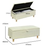 LAVEN 100cm Corduroy Fabric Storage Bench- 3 Colors - Image 6