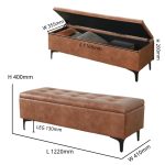 LUXIS 120cm Storage Bench- 4 Colors - Image 7