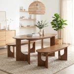 MOSS 4 Seater Full Solid Dining Set-Walnut - Image 2