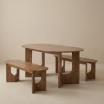 MOSS 4 Seater Full Solid Dining Set-Walnut - Image 3