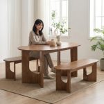 MOSS 4 Seater Full Solid Dining Set-Walnut