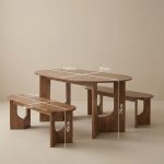 MOSS 160cm Wooden Dining table-Walnut - Image 2