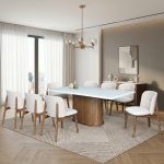 MOTTO 8 Seater Artificial Marble Dining Set