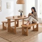MOSS 4 Seater Full Solid Dining Set-Beech