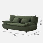 PROTOFINO 3 Seater Corduroy Fabric Sofa Bed-Green - Image 4