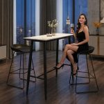 QUARTZ Sintered Stone 2 Seater Bar Set-Black - Image 2