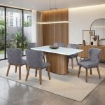 REGAL 6 Seater Marble Dining Set - Image 2