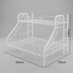 RITUAL Single Over Queen Trio Metal Bunk Bed-White - Image 3