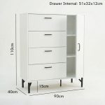 SANTIAGO 4 Drawer 1 Door Chest Drawers-White - Image 3