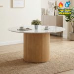 SHALE D120 & D135cm Sintered Stone Round Table-Beech