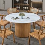 SHALE D120 & D135cm Sintered Stone Round Table-Beech - Image 2