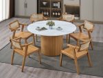 SHALE D120 & D135cm Sintered Stone Round Table-Beech - Image 3