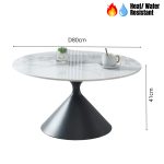 SLOPE D80cm Sintered Stone Round Coffee Table - Image 3