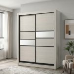 SURGE 5X7 Sliding Door Wardrobe-White Wash - Image 2