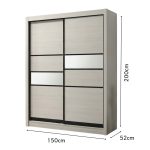 SURGE 5X7 Sliding Door Wardrobe-White Wash - Image 5