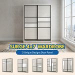 SURGE 5X7 Sliding Door Wardrobe-White Wash