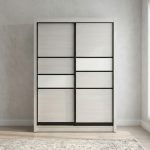 SURGE 5X7 Sliding Door Wardrobe-White Wash - Image 3