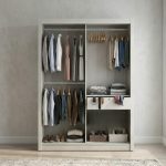SURGE 5X7 Sliding Door Wardrobe-White Wash - Image 4