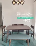 KEN Solid Wood Dining Chair-Walnut - Image 7