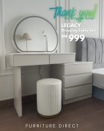 LEGACY Extendable LED Mirror Dressing Table Set - Image 9