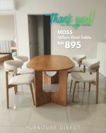 MOSS 160cm Wooden Dining table-Beech - Image 5