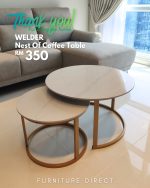 WELDER D70cm Nest Of Coffee Table-Gold - Image 3