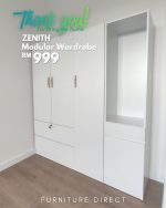 ZENITH Modular Swing Door Wardrobe-White - Image 4