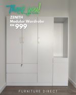ZENITH Modular Swing Door Wardrobe-White - Image 5