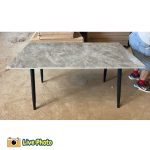 VELENTINA 140x80cm Sintered Stone Dining Table-Grey Top - Image 3