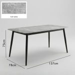 VELENTINA 140x80cm Sintered Stone Dining Table-Grey Top - Image 5