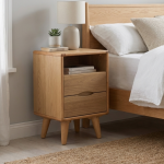 YARA 2 Drawers Bedside Table-Natural