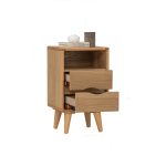 YARA 2 Drawers Bedside Table-Natural - Image 4