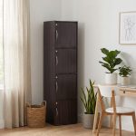 CODEY 4 Door Storage Cabinet With Key Lock-Cappuccino