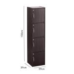 CODEY 4 Door Storage Cabinet With Key Lock-Cappuccino - Image 2