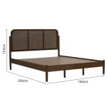 TRENTO Queen Size Wooden Bed Frame-Cocoa - Image 5