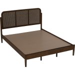 TRENTO Queen Size Wooden Bed Frame-Cocoa - Image 6