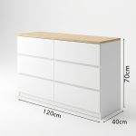 AISHA 6 Drawer Chest-Oak+White - Image 3