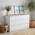 AISHA 6 Drawer Chest-Oak+White - Image 5