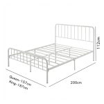AMALFI Queen & King Metal Bed Frame-White - Image 4