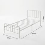 AMALFI Single Metal Bed Frame-White - Image 3