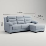 BAMAKO L Shaped Pet Friendly Sofa-Sky - Image 4