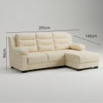 BAMAKO L Shaped Pet Friendly Sofa-Cream - Image 3