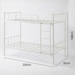BEIRA Single Size Metal Bunk Bed-White - Image 3