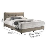 BELLINI Queen & King Size Pillow Back Bed Frame-Brown - Image 3