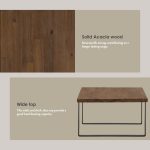 BRINHILL 120cm Solid Acacia Wood Coffee Table - Image 7
